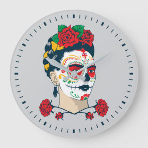 Frida Kahlo El Día de los Muertos Große Wanduhr