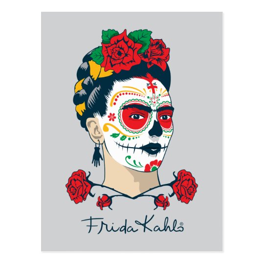 Frida Kahlo El Dia De Los Muertos Postkarte Zazzle De