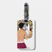 Frida Kahlo en el Espejo Portrait Gepäckanhänger (Rückseite vertikal)