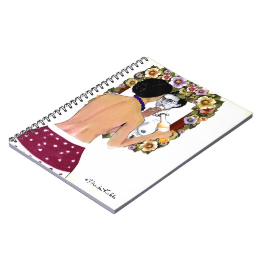 Frida Kahlo en el Espejo Portrait Notizblock (Linke Seite)
