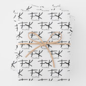 Frida Kahlo "FK" Monogram Signature Pattern Geschenkpapier Set (Beispiel)