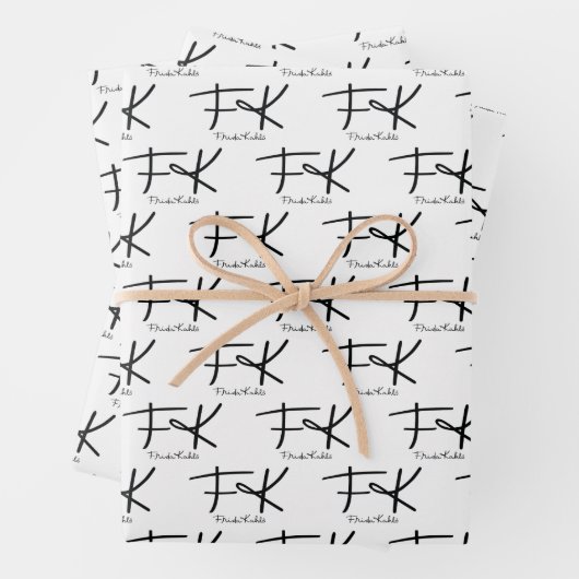 Frida Kahlo "FK" Monogram Signature Pattern Geschenkpapier Set (Beispiel)