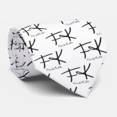 Frida Kahlo "FK" Monogram Signature Pattern Krawatte (Gerollt)