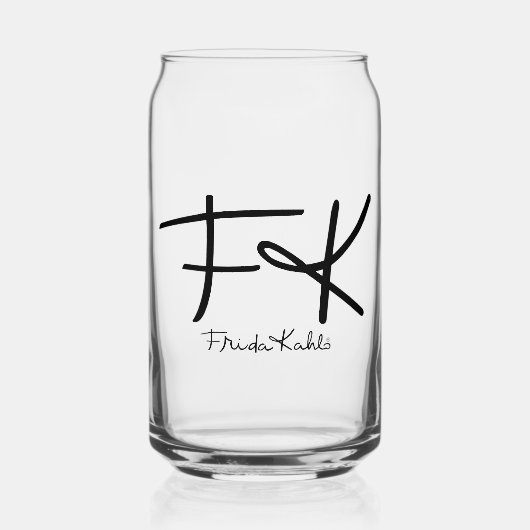 Frida Kahlo "FK" Monogramm-Signatur Dosenglas (Vorderseite)