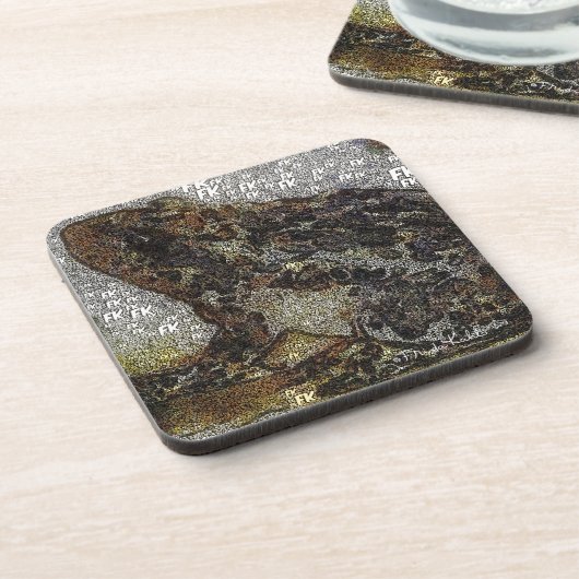 Frida Kahlo FK-Style Frog Painting Untersetzer (Linke Seite)