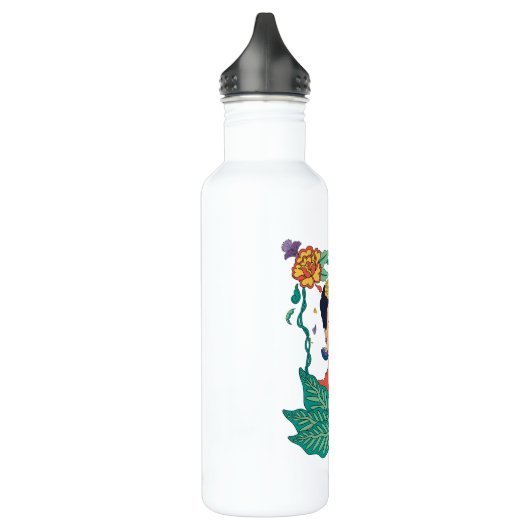 Frida Kahlo Floral Frame Graphic Edelstahlflasche (Links)
