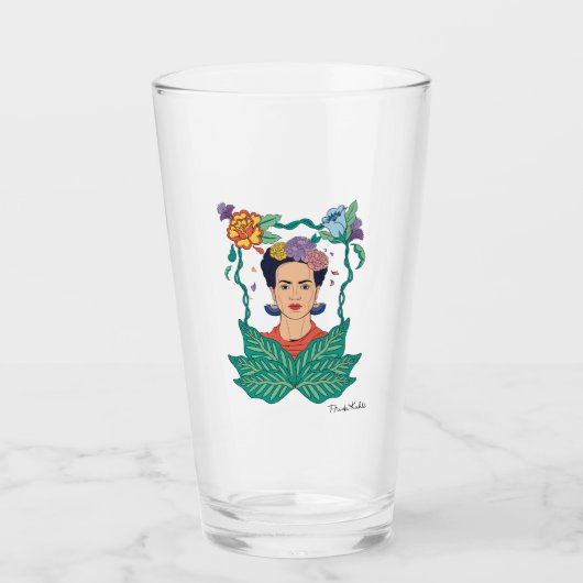 Frida Kahlo Floral Frame Graphic Glas (Vorderseite)