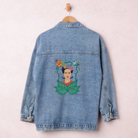 Frida Kahlo Floral Frame Graphic Jeansjacke (Hangar)