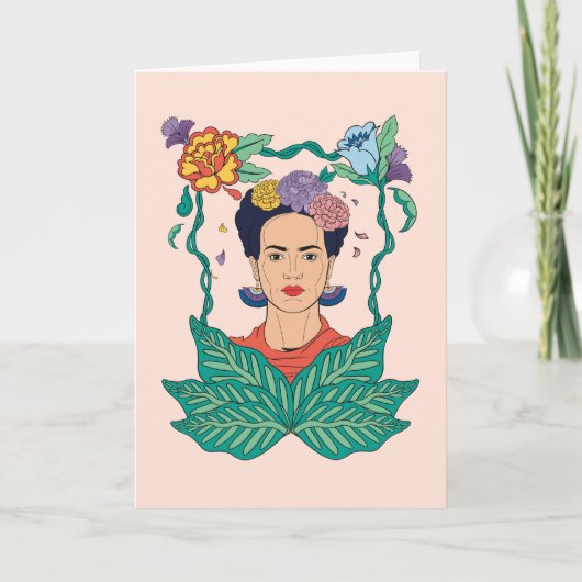 Frida Kahlo Floral Frame Graphic Karte (Vorderseite)
