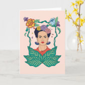 Frida Kahlo Floral Frame Graphic Karte (Gelbe Blume)