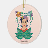 Frida Kahlo Floral Frame Graphic Keramik Ornament (Links)