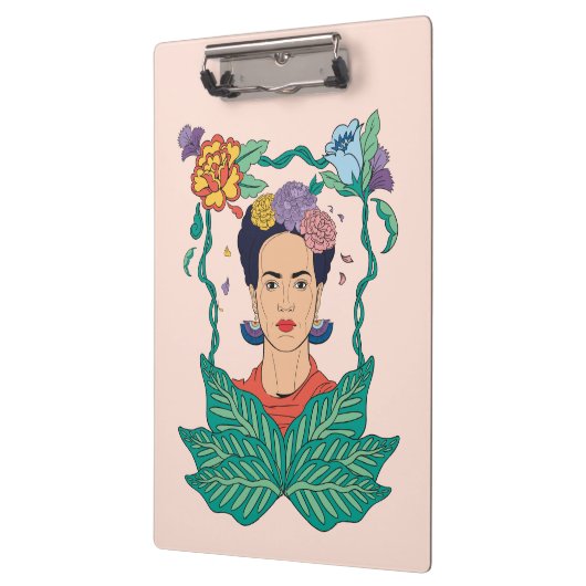 Frida Kahlo Floral Frame Graphic Klemmbrett (Links)