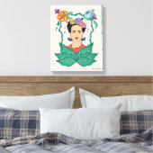 Frida Kahlo Floral Frame Graphic Leinwanddruck (Insitu (Schlafzimmer))