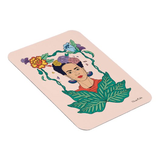 Frida Kahlo Floral Frame Graphic Magnet (Rechte Seite)