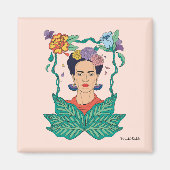 Frida Kahlo Floral Frame Graphic Magnet (Vorne)