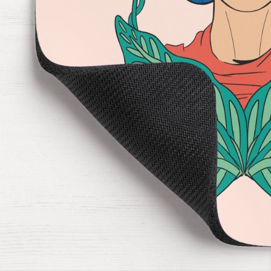 Frida Kahlo Floral Frame Graphic Mousepad (Ecke)