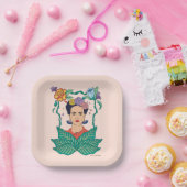 Frida Kahlo Floral Frame Graphic Pappteller (Party)