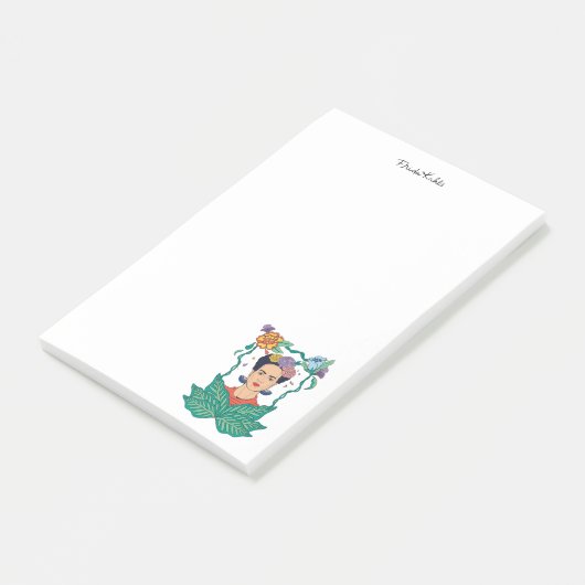 Frida Kahlo Floral Frame Graphic Post-it Klebezettel (angewinkelt)