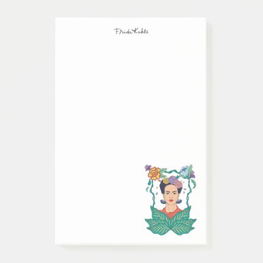 Frida Kahlo Floral Frame Graphic Post-it Klebezettel (Vorderseite)