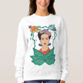Frida Kahlo Floral Frame Graphic Sweatshirt (Vorderseite)