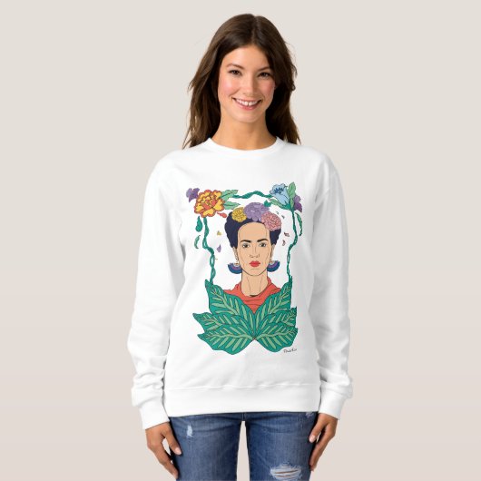 Frida Kahlo Floral Frame Graphic Sweatshirt (Vorne ganz)