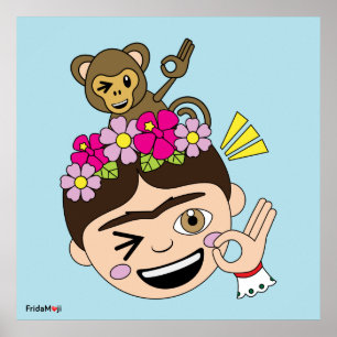 Frida Kahlo FridaMoji - A OK Poster
