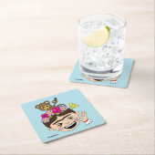 Frida Kahlo | FridaMoji - A OK Rechteckiger Pappuntersetzer (Vor Ort)