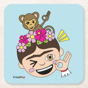 Frida Kahlo FridaMoji - A OK Rechteckiger Pappuntersetzer