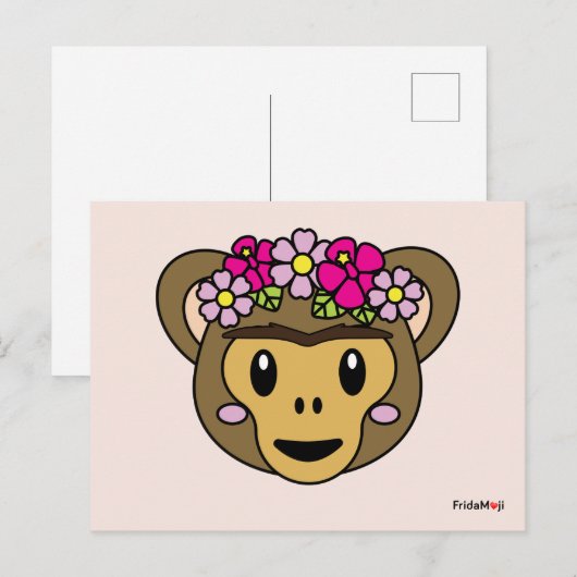 Frida Kahlo | FridaMoji - Affe Postkarte (Vorne/Hinten)