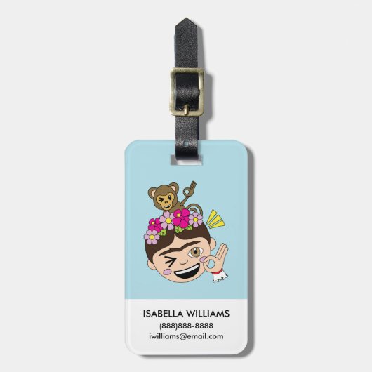 Frida Kahlo | FridaMoji - ein O.K. Gepäckanhänger (Vorderseite vertikal)