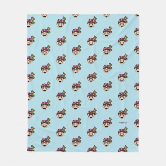 Frida Kahlo | FridaMoji - glücklicher Frida Fleecedecke (Vorderseite)