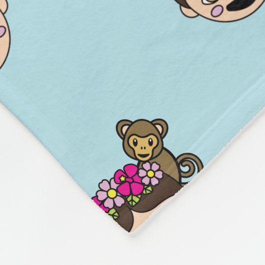 Frida Kahlo | FridaMoji - glücklicher Frida Fleecedecke (Ecke)