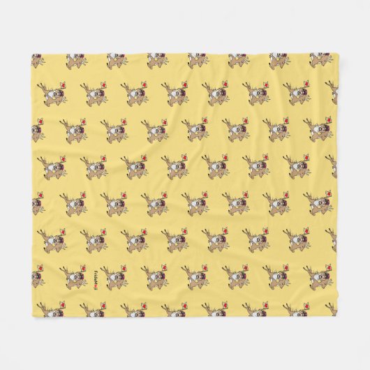 Frida Kahlo | FridaMoji - Ren Fleecedecke (Vorderseite (Horizontal))