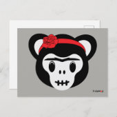 Frida Kahlo | FridaMoji - Tag des Toten Affen Postkarte (Vorne/Hinten)