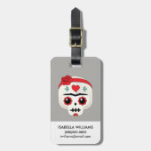 Frida Kahlo | FridaMoji - Zuckerschädel Gepäckanhänger (Vorderseite vertikal)