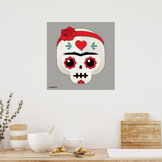 Frida Kahlo | FridaMoji - Zuckerschädel Poster (Küche)