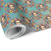 Frida Kahlo Geschenkpapier (Rolleneckpunkt)
