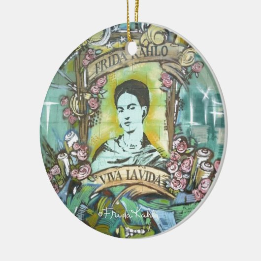 Frida Kahlo Graffiti Keramik Ornament (Links)
