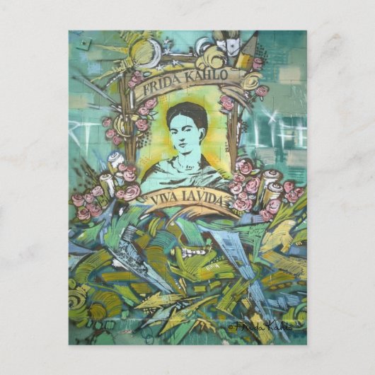 Frida Kahlo Graffiti Postkarte (Vorderseite)