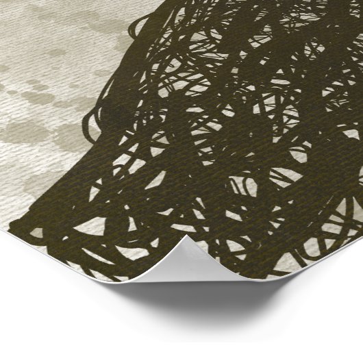 FRIDA KAHLO handgezeichnetes Kunstposter Poster (Ecke)