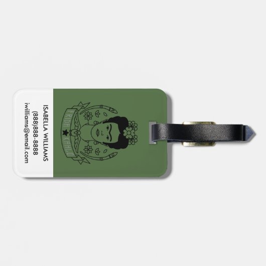 Frida Kahlo | Heroína Gepäckanhänger (Rückseite horizontal)