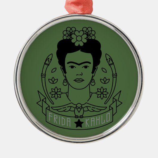 Frida Kahlo | Heroína Silbernes Ornament (Vorne)