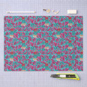 Frida Kahlo in Pink Bougainvillea Seidenpapier (Handwerk)