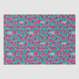 Frida Kahlo in Pink Bougainvillea Seidenpapier