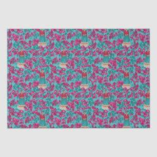 Frida Kahlo in Pink Bougainvillea Seidenpapier