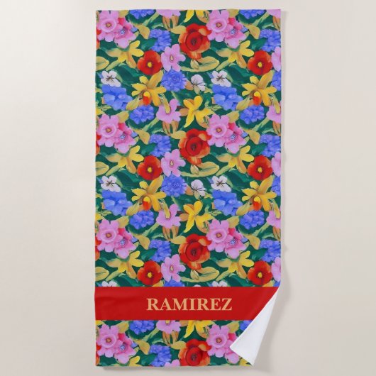 Frida Kahlo Inspiriert Badetuch (Vorderseite)