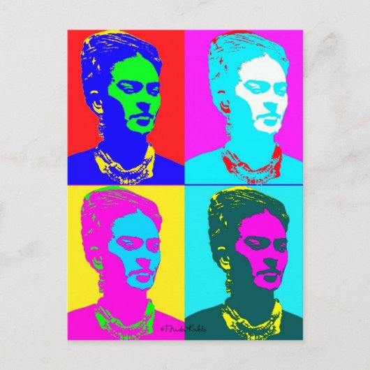 Frida Kahlo Inspiriert Portrait Postkarte (Vorderseite)