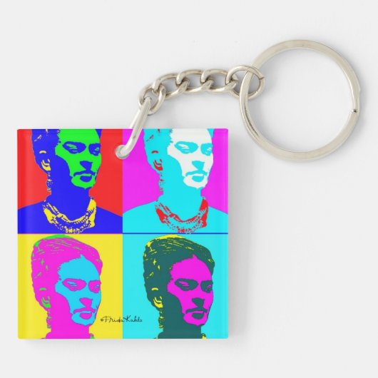 Frida Kahlo Inspiriert Portrait Schlüsselanhänger (Rückseite)