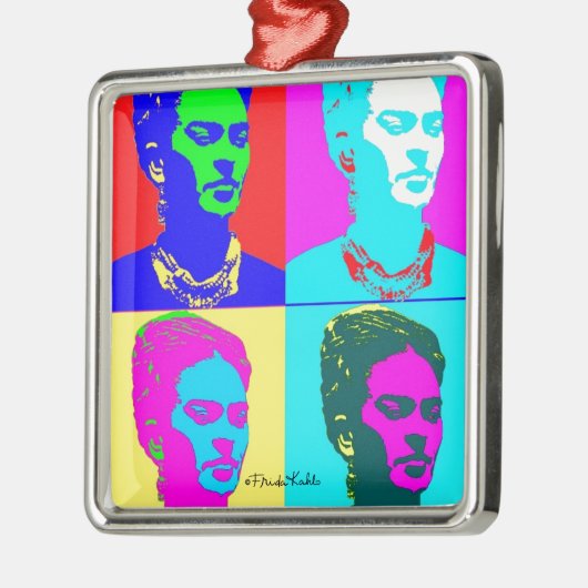 Frida Kahlo Inspiriert Portrait Silbernes Ornament (Links)