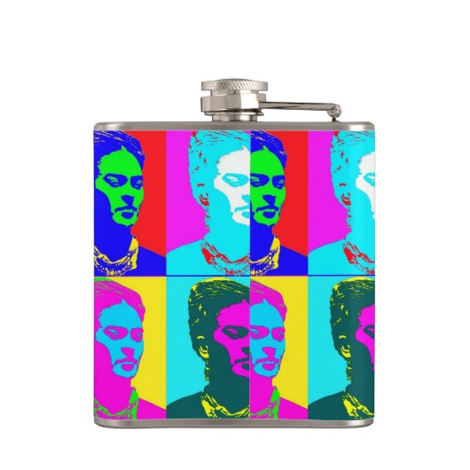 Frida Kahlo inspiriertes Porträt Flachmann (Rückseite)